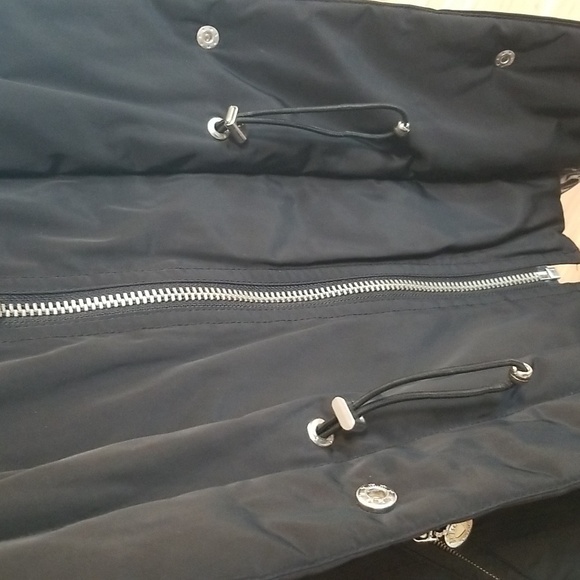 Betsey Johnson Anorak Funnel Neck Jacket Womens Size Medium Fun Leopard Lining - Picture 5 of 8